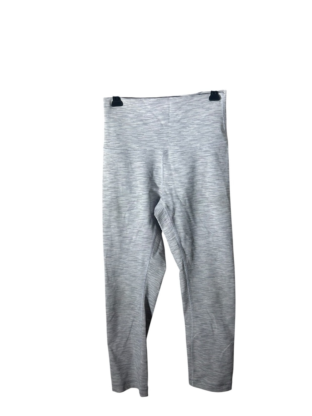 Lululemon Wunder Under Crop Gray Heathered Stripe High Rise Leggings Size 4
